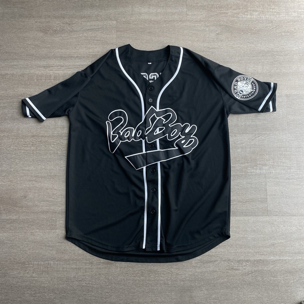 Bad Boy Entertainment‎ 20th Anniversary Baseball Jersey Puffy Daddy XL Blk 1369